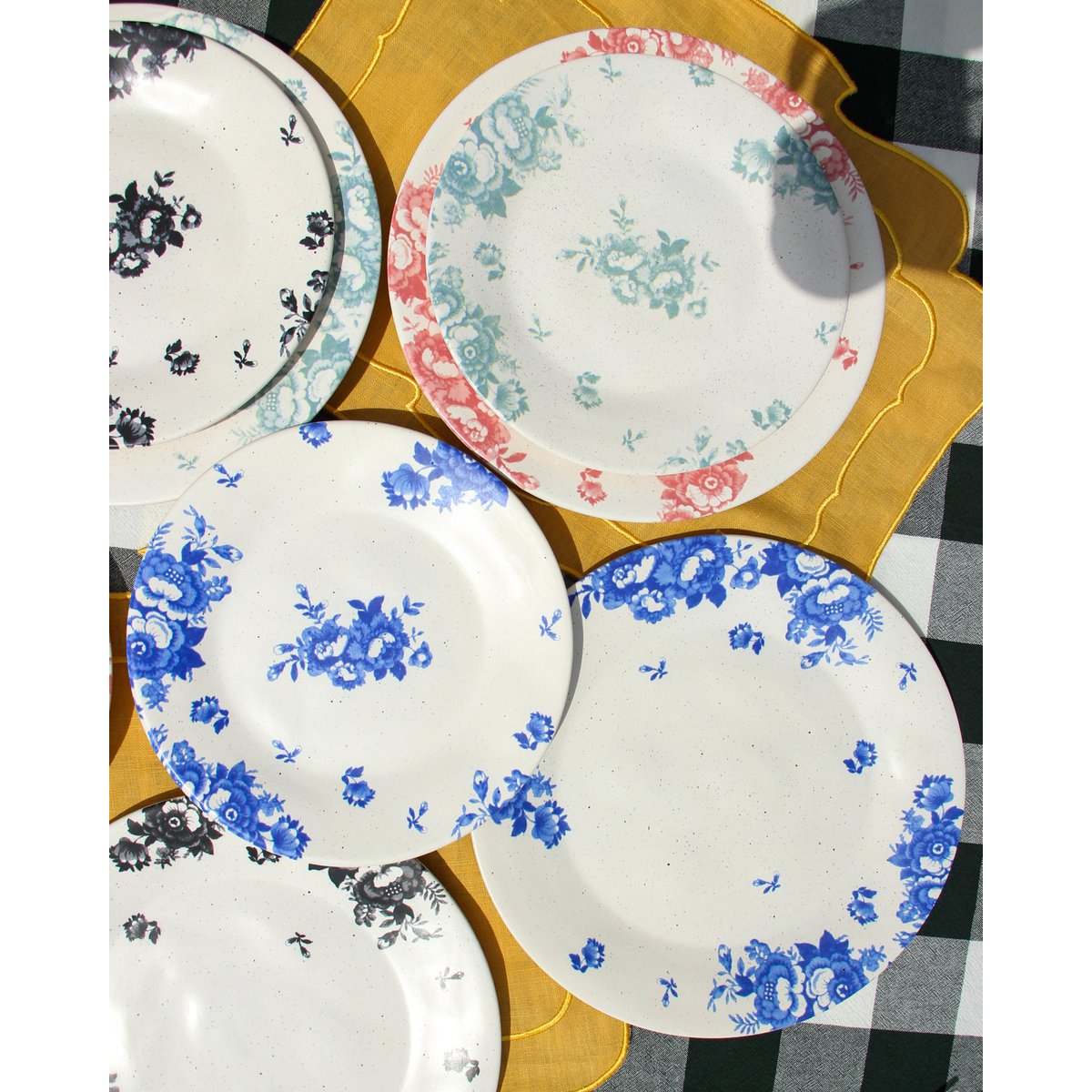 Dessertplade vintage blomster blå