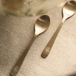 Esslöffel | Handgefertigtes Teebesteck aus reinem Messing | 6er-Set