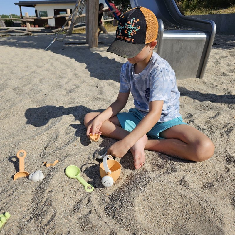 Mit første babysandlegetøj, 7 stk. Mini sandlegesæt med vandkande, plast hvedehalmblanding