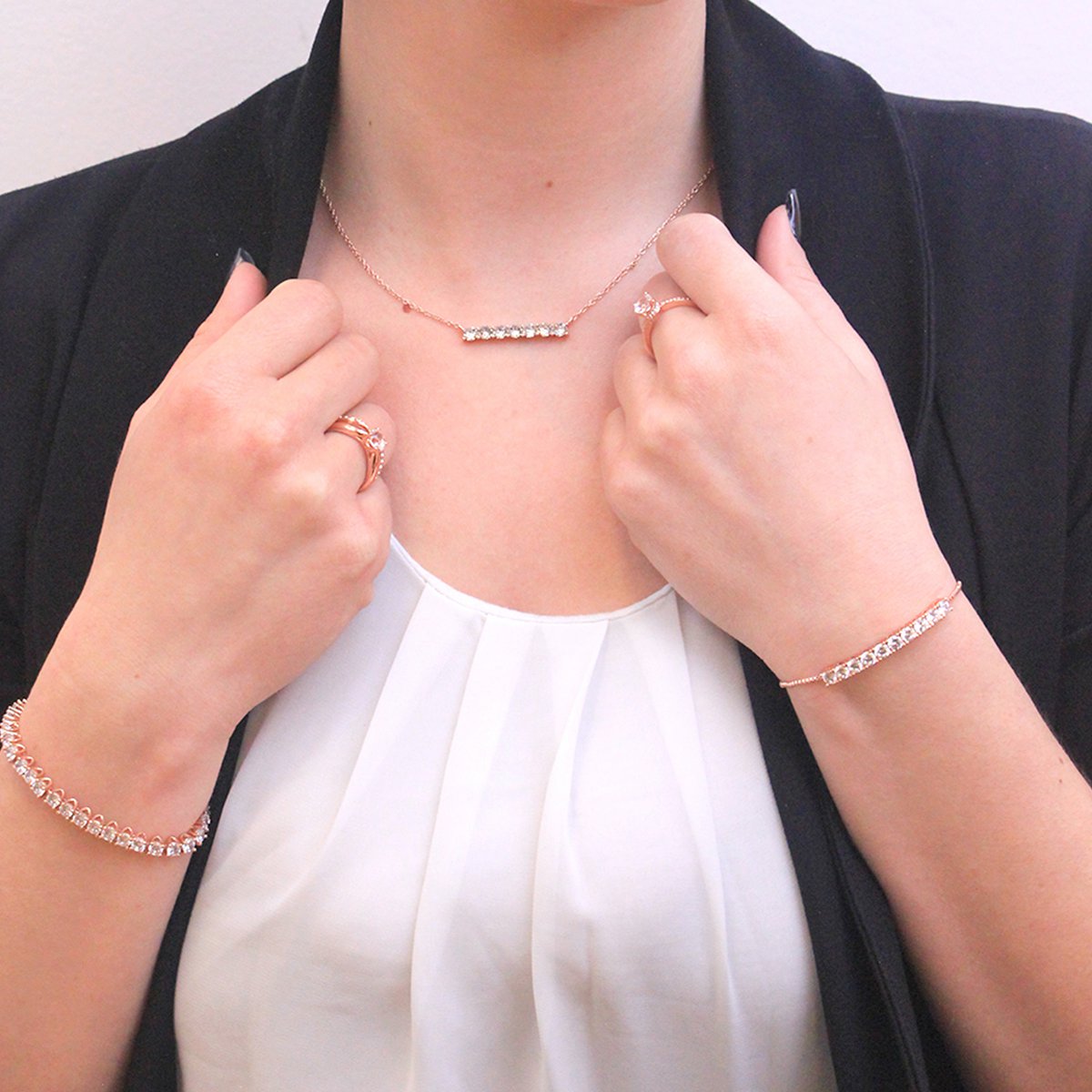 Pulsera Venus - Or Rosé et Cristal
