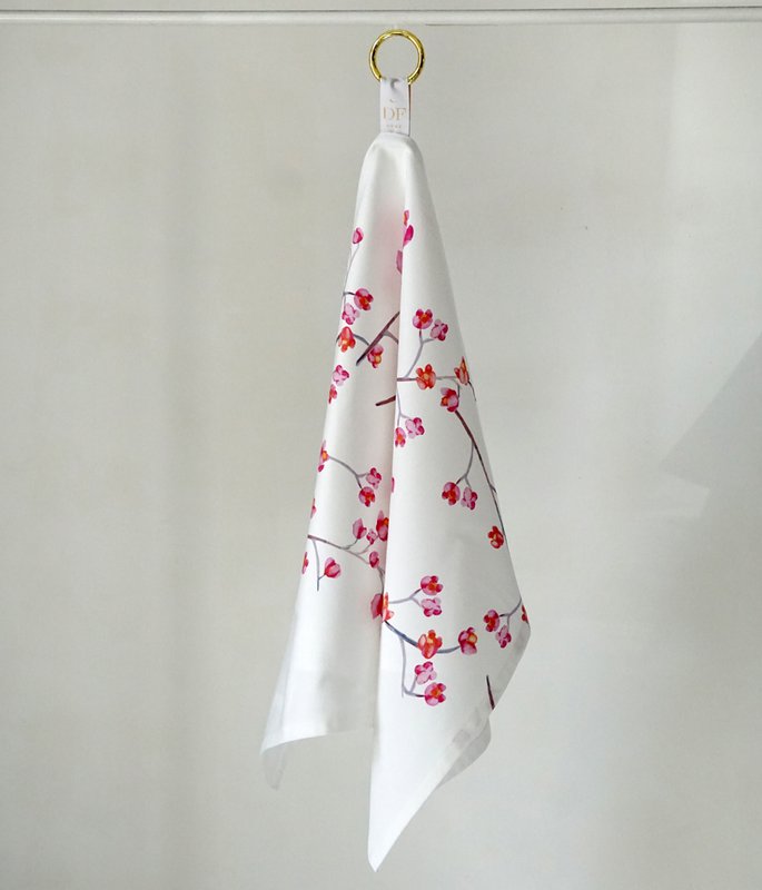 Kitchen Towel Branches White