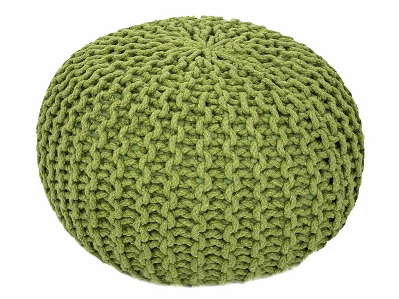 Pouf Ø 55 H 37 H 37 Strickhocker Sitzpouf Bodenkissen nachhaltig