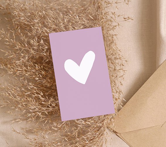 Mini tarjeta | corazon morado
