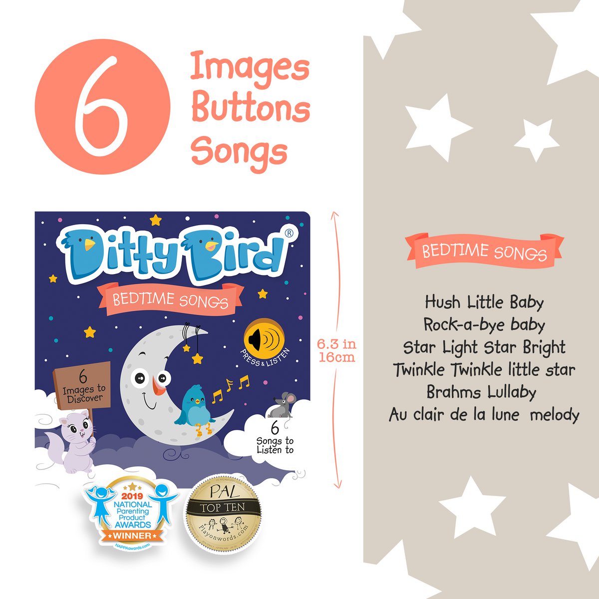 Ditty Bird Baby Sound Book: Canciones para dormir