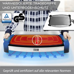 LIFETIME electric grill with TÜV & GS 2200 watts - electric grill 4-8 people | Portable XXL indoor grill | Tepaniaky table grill electric grill for balcony
