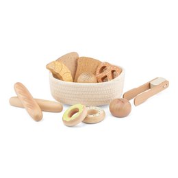 Juego de canasta de pan de madera