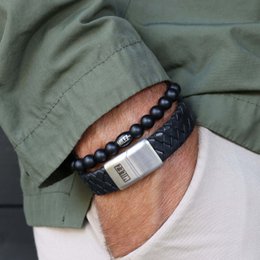 Set di bracciali da uomo 'Black Balance'