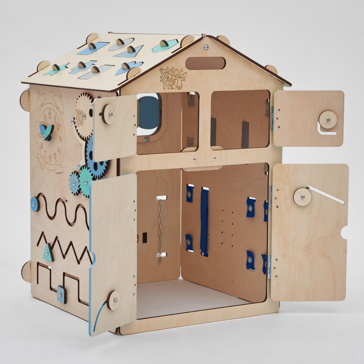 Set - BusyBoard house natura/mint and creative cube