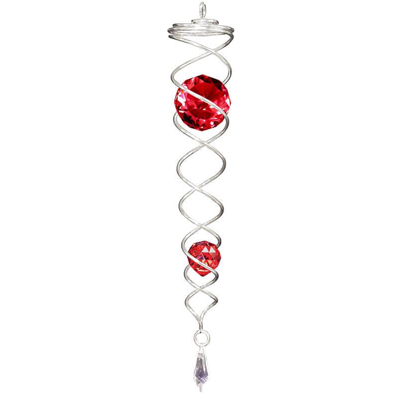 Spin Art, Windspinner, Crystal Tail, Silver/Red, Stainless Steel, CTSR0803, approx 30cm