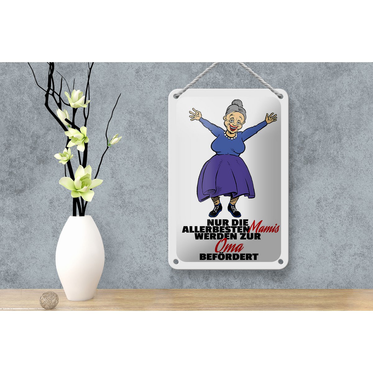 Tin sign saying 12x18cm Mommies become Grandma decoration
