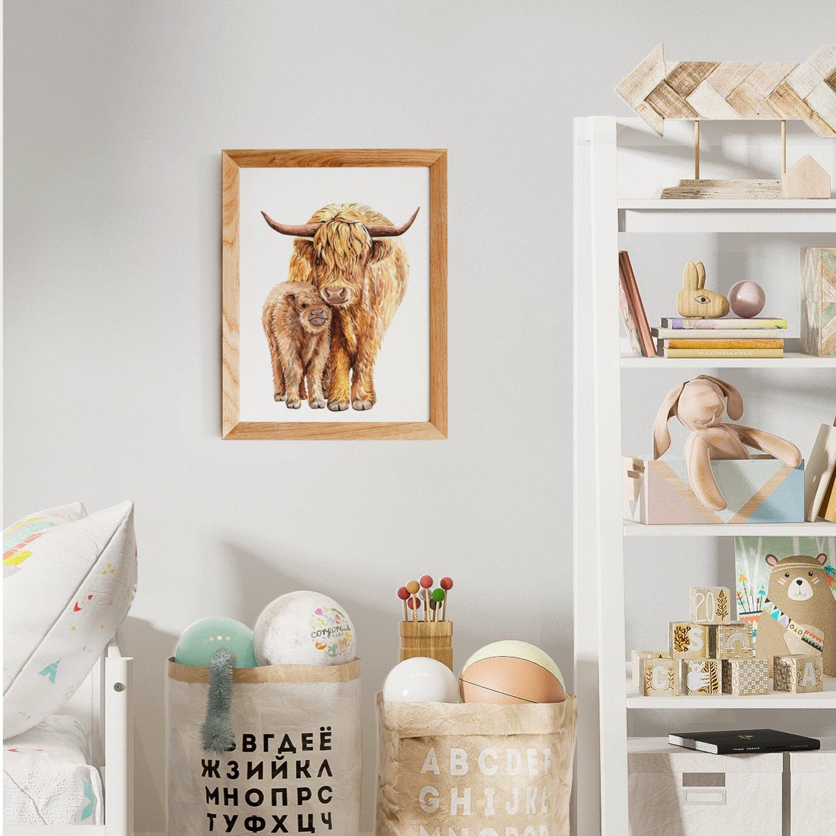 Poster Yak und Baby