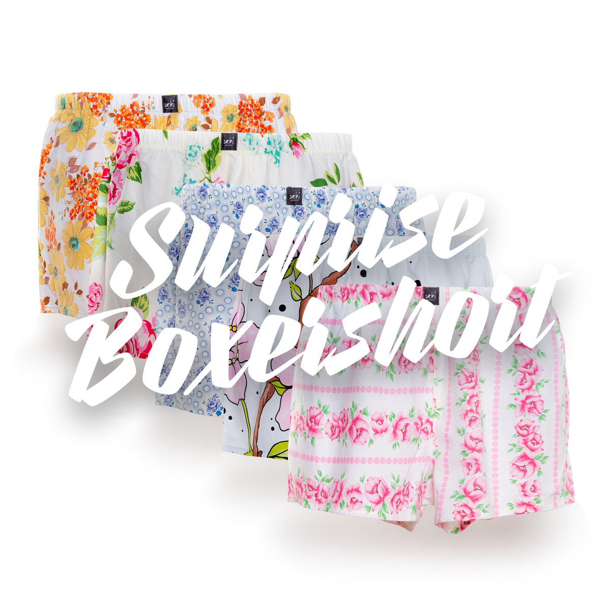 Boxershort gemaakt van oma's oude beddengoed FLOWER POWER