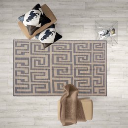 Moderne mørkegrå Kilim tæppe