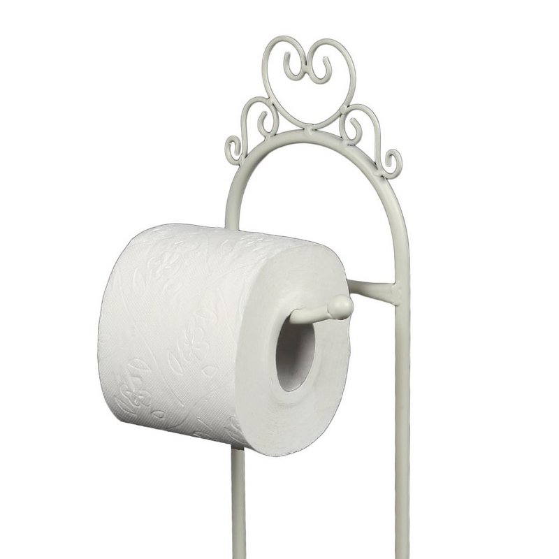 Stojak na papier toaletowy w kolorze antycznej bieli