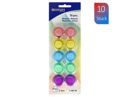 Magnet Westcott ist. transp. Farbpackung mit 10 Stück 30x8mm, 900gr.