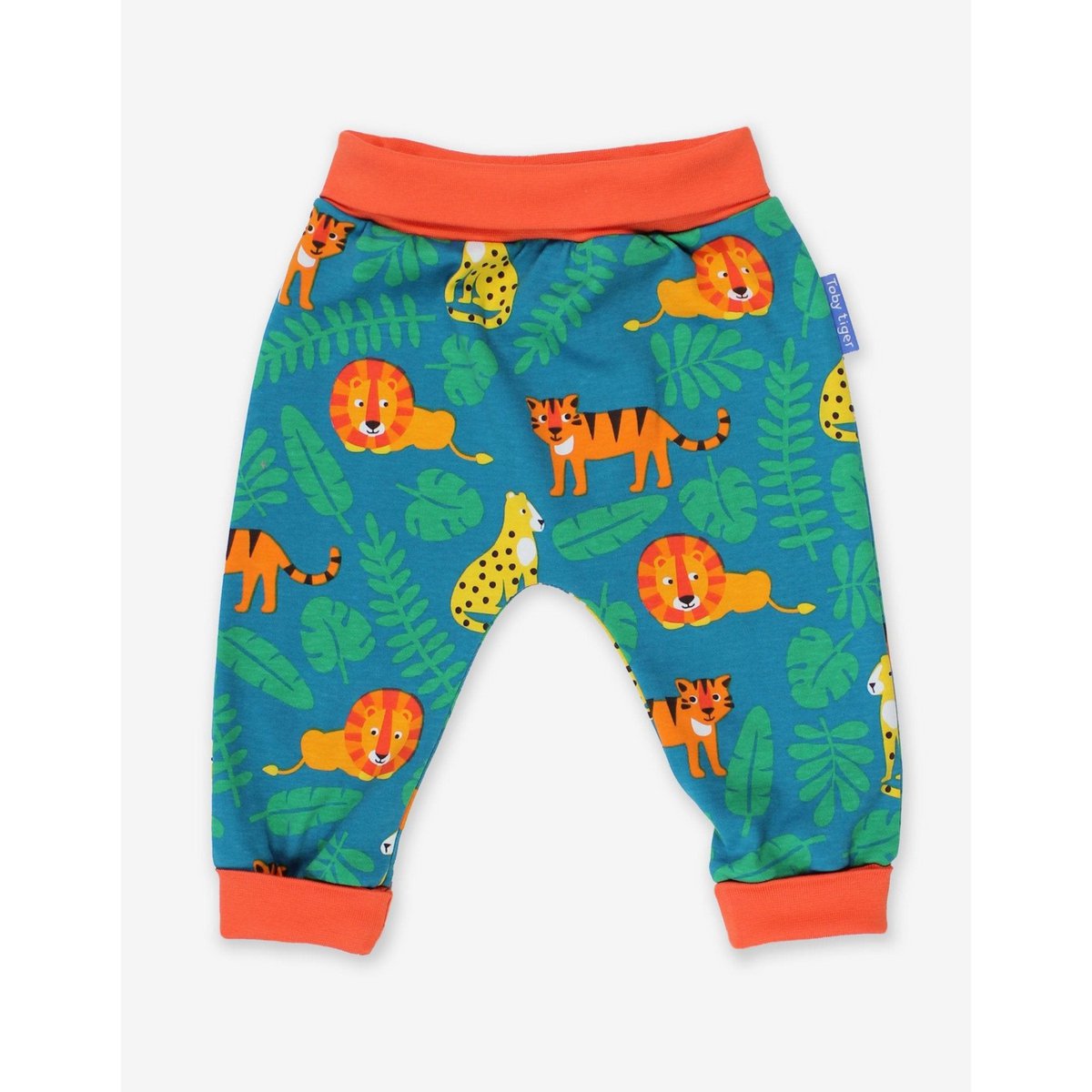 Bio-cotton baby pump pose with big cat print