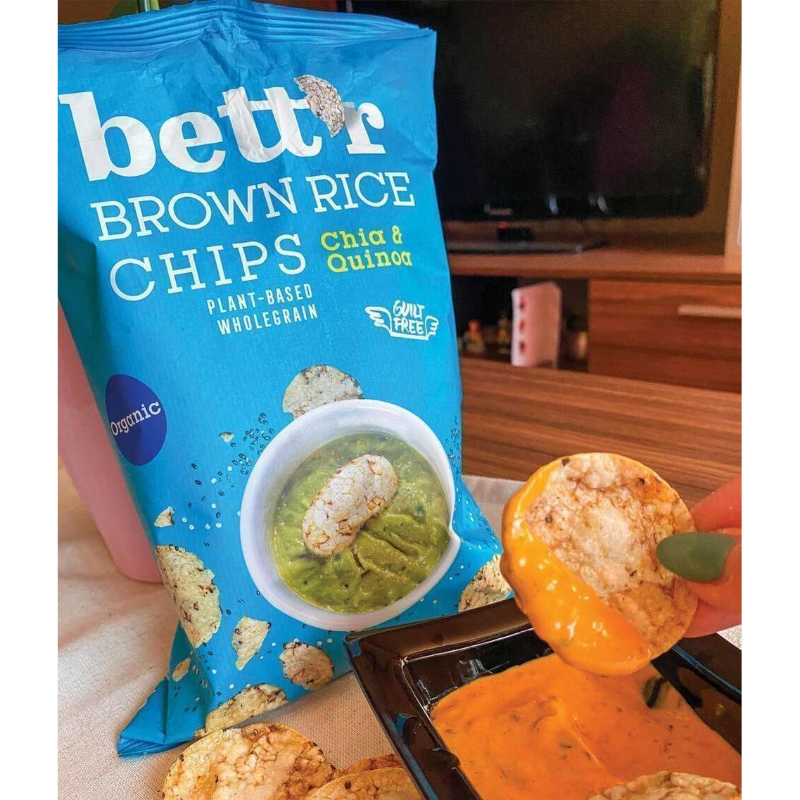 Brown Rice Chips Chia & Quinoa, organic, Bett'r, 60g