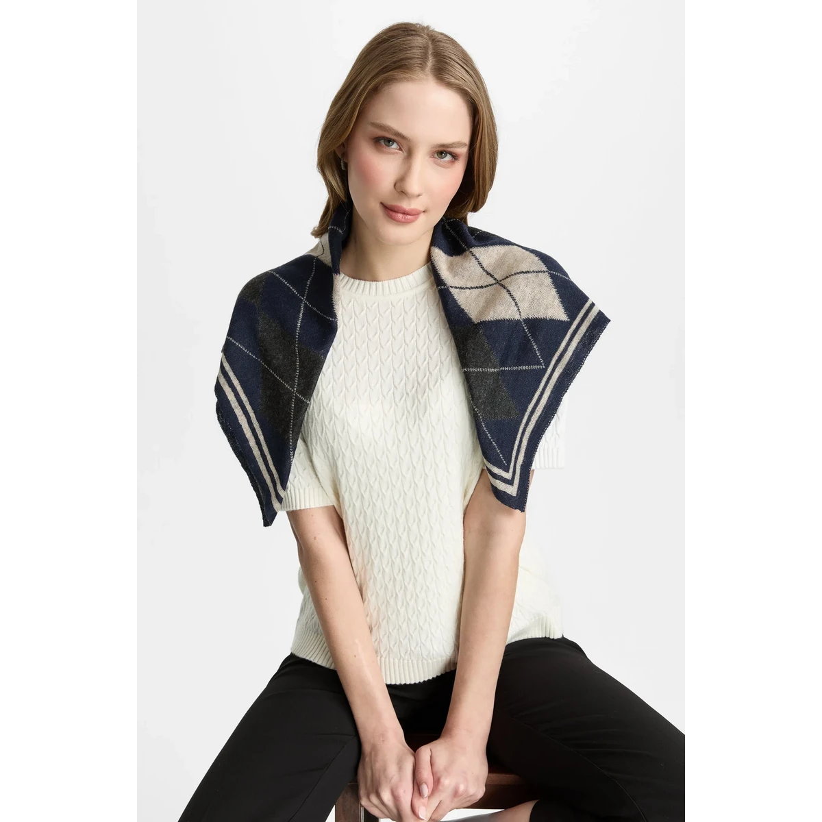 Mohair Troia Foulard (Navy)