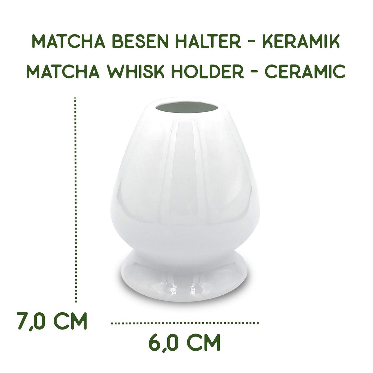 Matcha Besen Halter Kusenaoshi Weiß aus Keramik