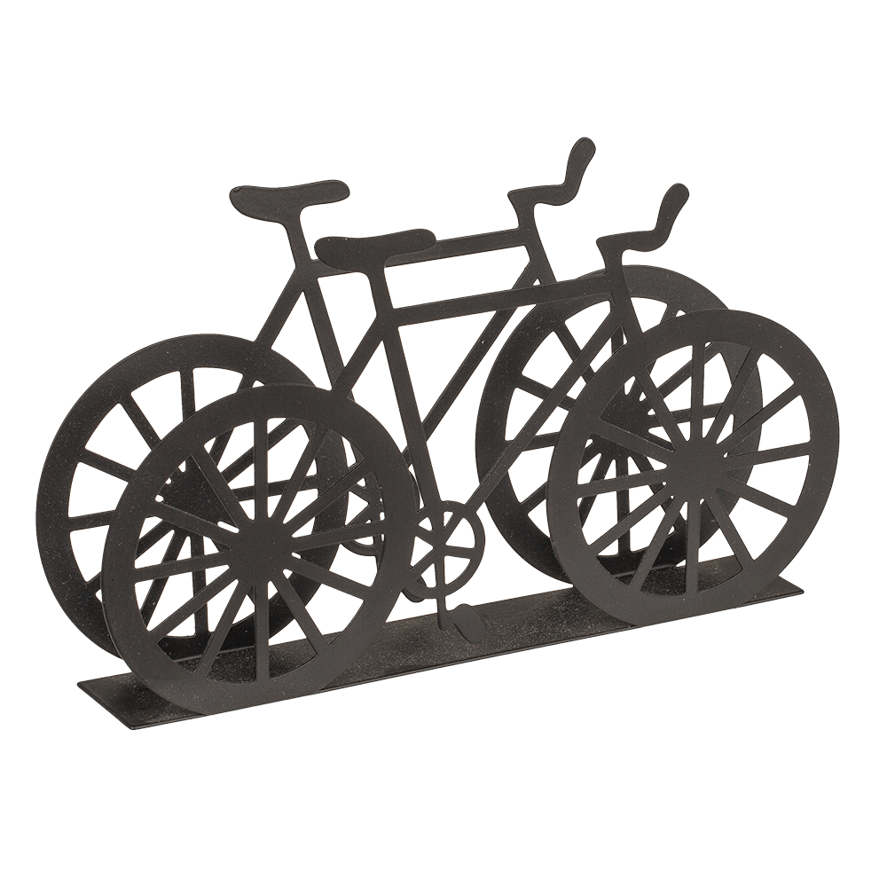 Schwarzer Taschentuchhalter aus Metall, Fahrrad, ca. 19 x 3 x