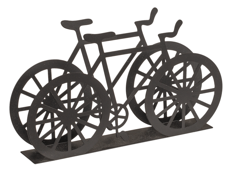 Schwarzer Taschentuchhalter aus Metall, Fahrrad, ca. 19 x 3 x