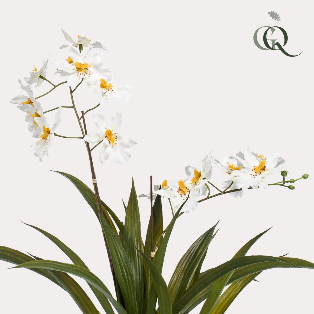 Sztuczna roślina - Orchidea - Biała - 45cm