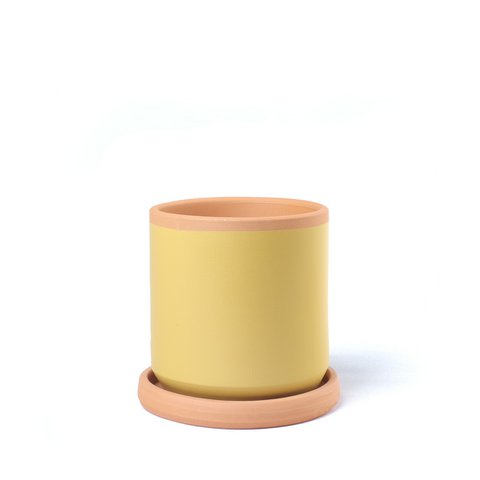 Terracotta mustard pot XS with plate