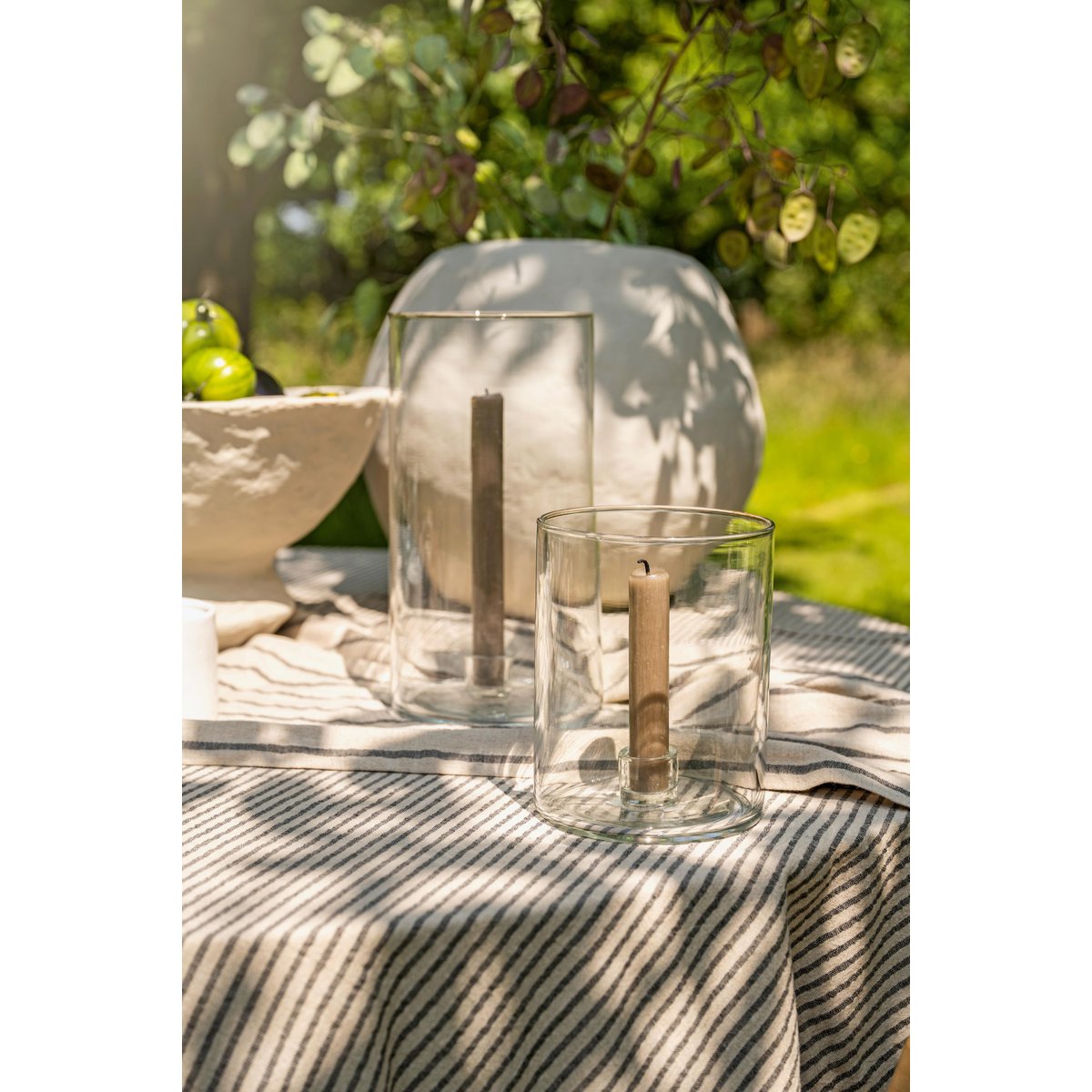 Candle Holder Glass Clear 13x25cm