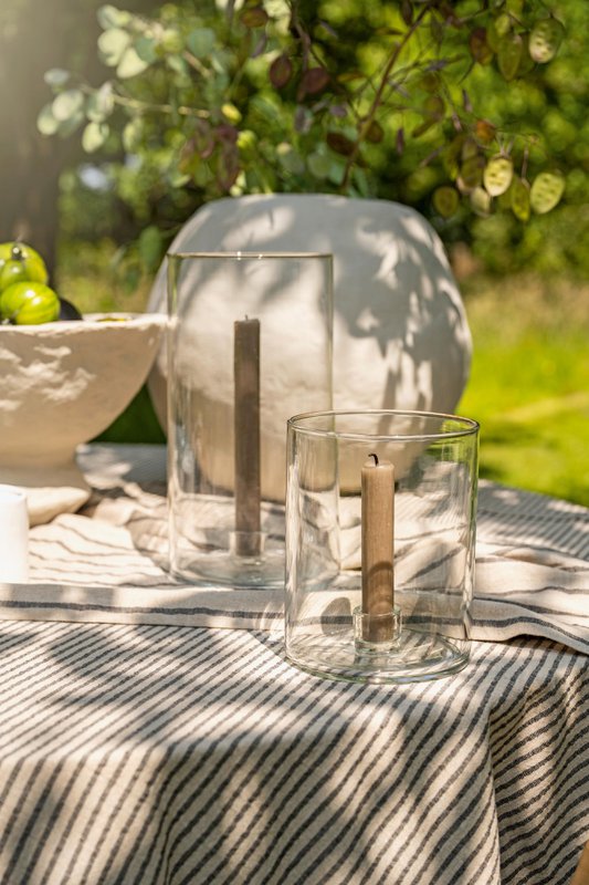 Candle Holder Glass Clear 13x25cm