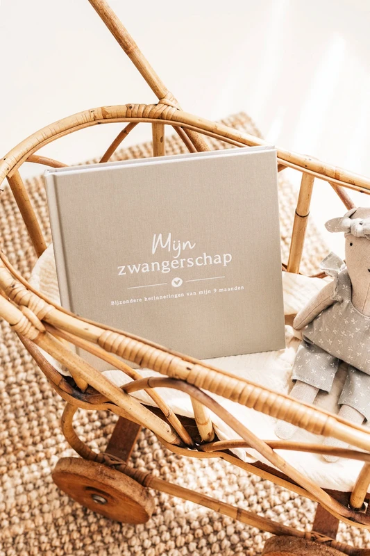 Fyllbøger Min graviditetsdagbog - Linen Taupe