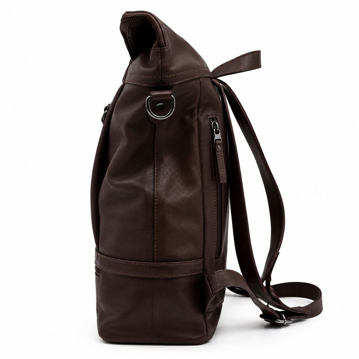 ROLLTOP BACKPACK Rucksack Leder espresso
