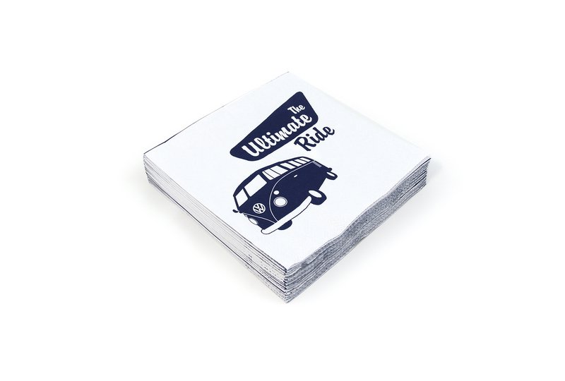 Volkswagen VW T1 Bus Printed Napkins - Ultimate Ride/White