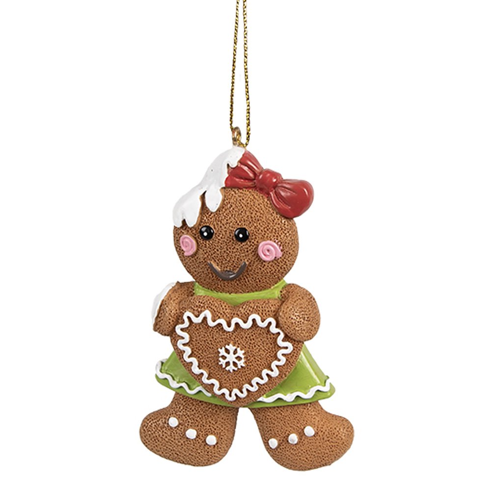 Kersthanger Gingerbread man 5x1x8 cm Bruin Polyresin Kerstboomversiering