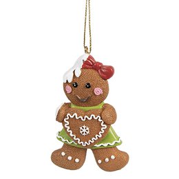 Kersthanger Gingerbread man 5x1x8 cm Bruin Polyresin Kerstboomversiering