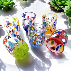 Tintoretto -bril in Murano Glass, gemaakt op het eiland Murano, Blow and Handmade door Masters Vetrai - Special Edition - 380 ml.