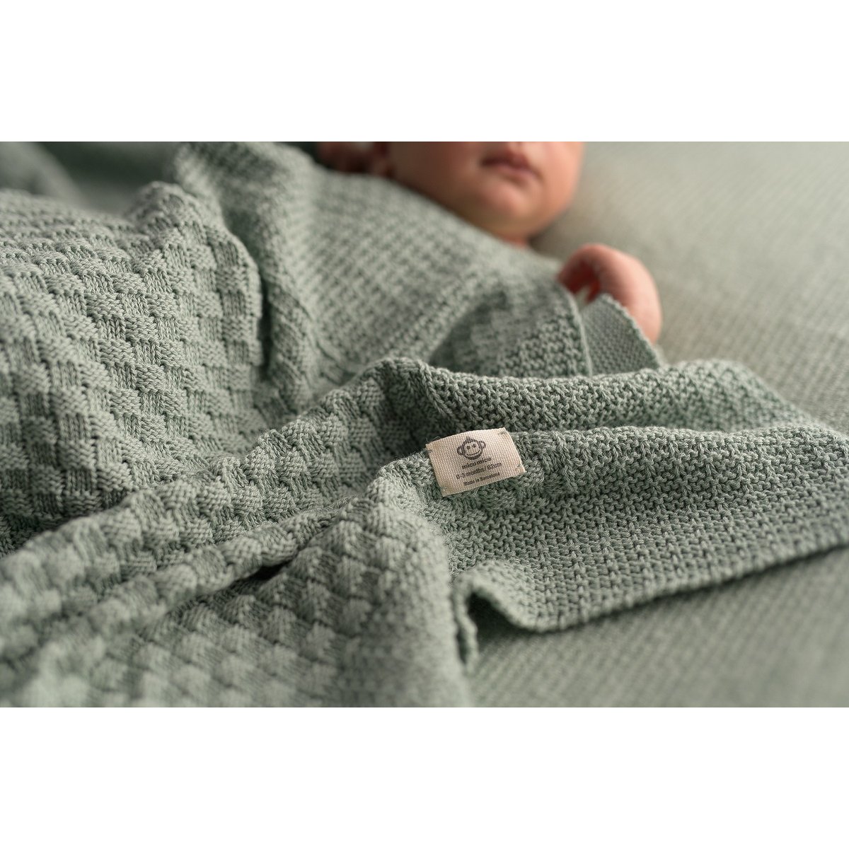 Quadratische Babydecke mint