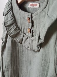 T-shirt dla dziewczynki w kolorze szałwii / 100% organiczna bawełna z podwójnej gazy
