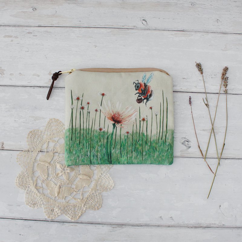 Bonnie le bourdon | Pochette zippée | Sac de rangement | Porte-monnaie