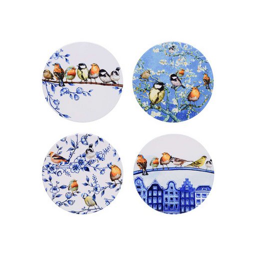 Coaster forest birds set of 4