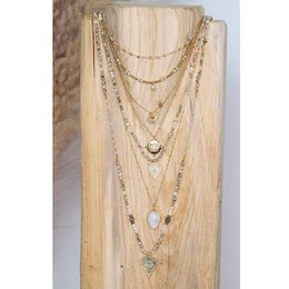 Lotus necklace labradorite moonstone