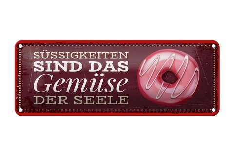Tinnen bord met de tekst 27x10 cm Snoepjes zijn de groenten van de ziel decoratief bord