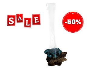 Naturholzschale mit Glasvase, 40cm