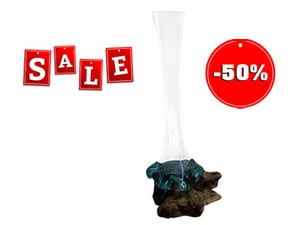 Naturholzschale mit Glasvase, 40cm