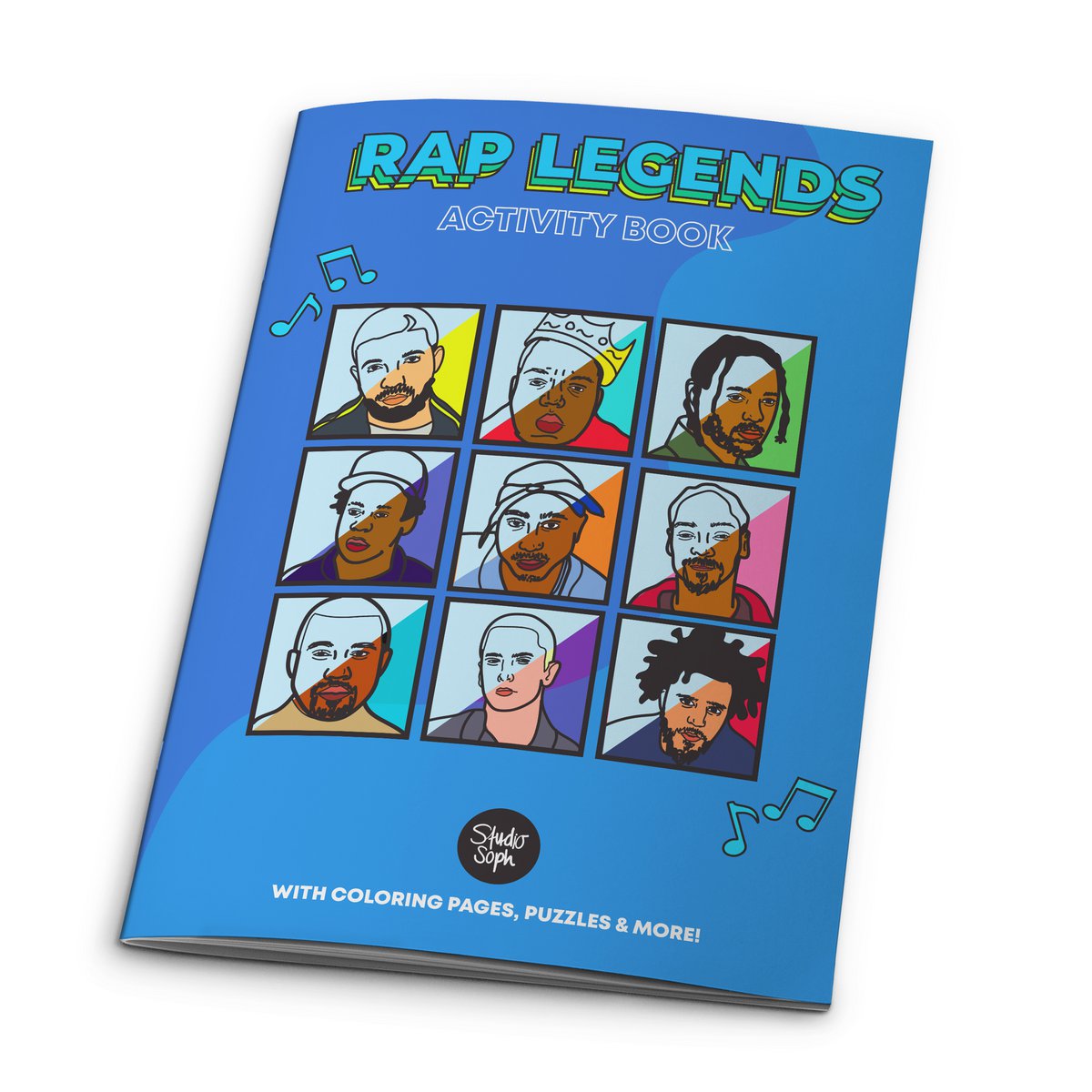Libro di attività da colorare di leggende del rap