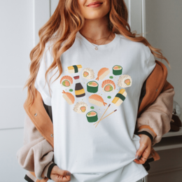 T-Shirt Sushi Heart - ORGANIC COTTON Nigiri Shirt Vegan