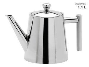 Teekanne Edelstahl hochglanz mit Teefilter 1,1 L