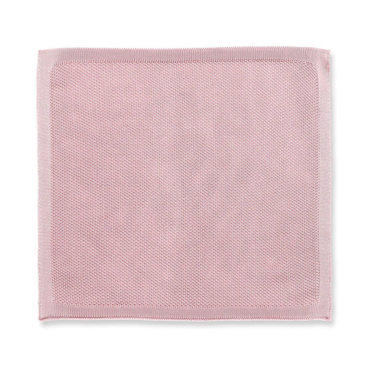 Dusty pink knitted bow tie and pocket square set