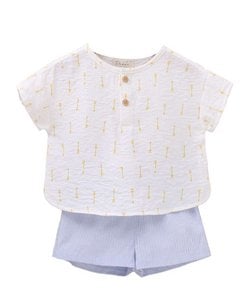 Babyjongensset met shirt met print en gestreepte short F124-21212024