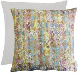 Cojín reversible - 45x45 - colores pastel / rosa delicado / amarillo / menta - charm