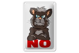 Tin sign saying 12x18cm NO (cat) decoration